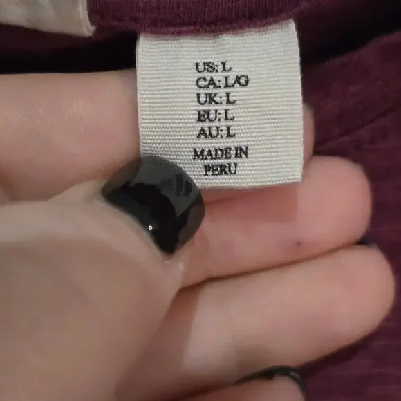 Christian Siriano Maroon Long Sleeve Top Large - Picture 6 of 7